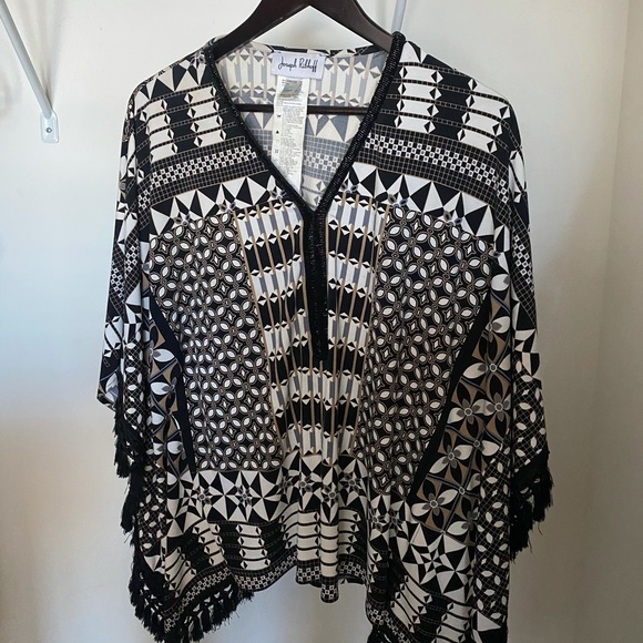 Joseph Ribkoff Abstract Print Poncho Style 171740 - Picture 1 of 5